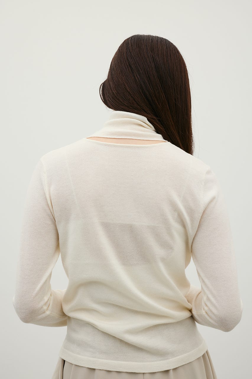ウォッシャブル2WAYハイネックニット WHT FREE