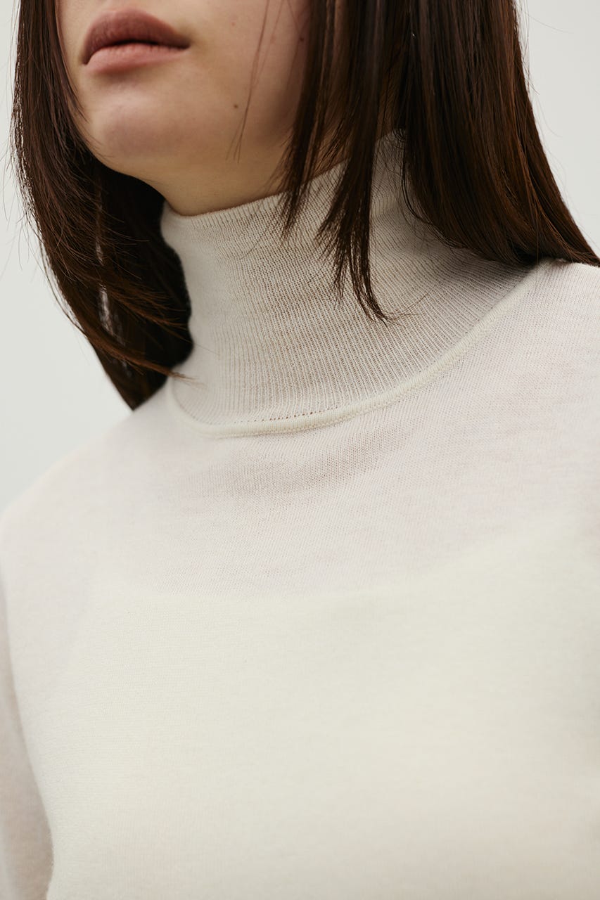 ウォッシャブル2WAYハイネックニット WHT FREE