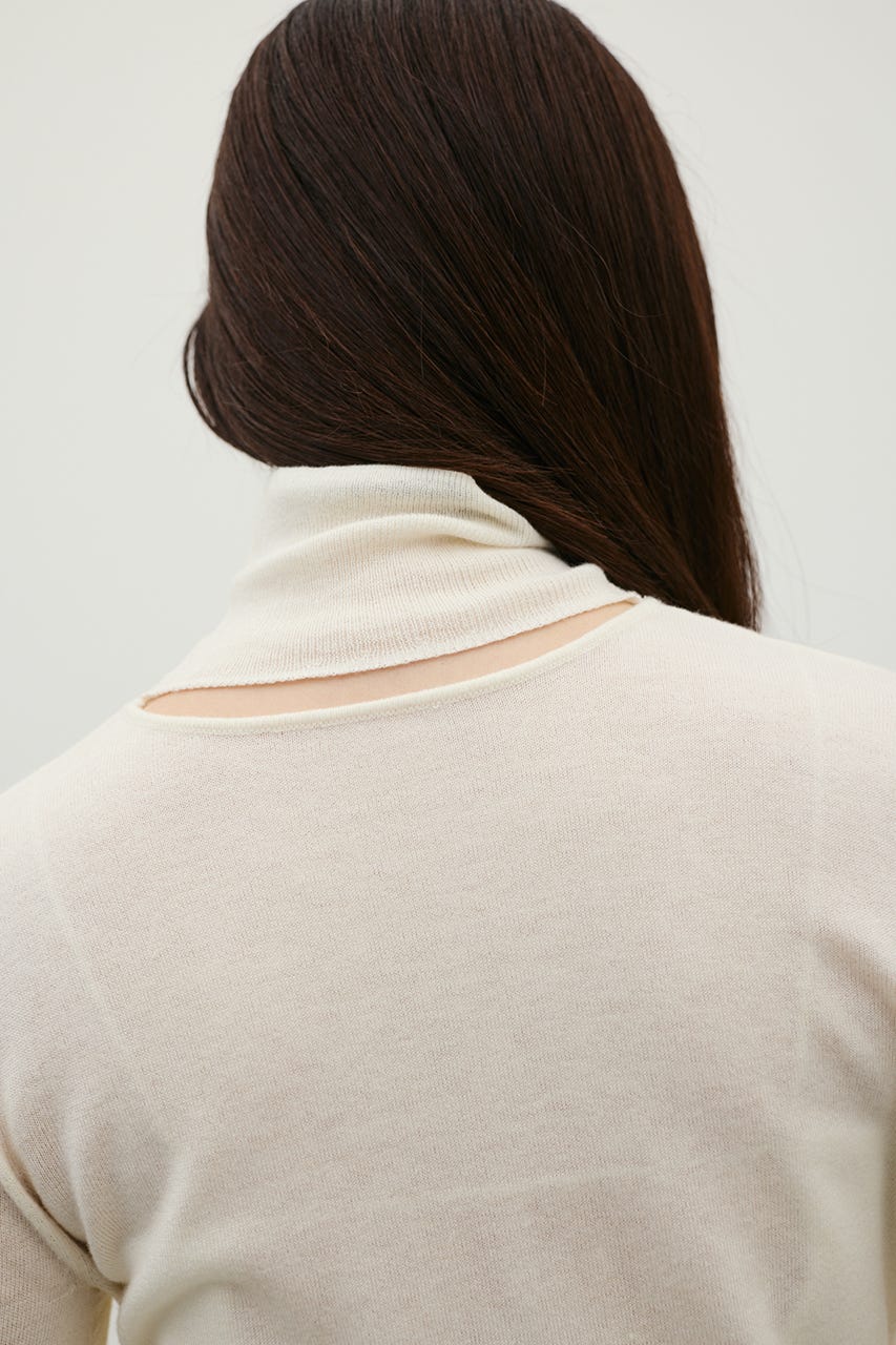 ウォッシャブル2WAYハイネックニット WHT FREE