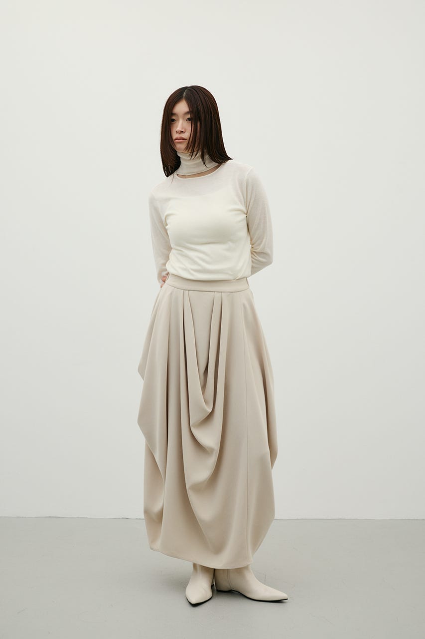 ウォッシャブル2WAYハイネックニット WHT FREE