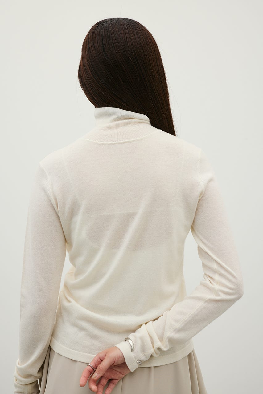 ウォッシャブル2WAYハイネックニット WHT FREE