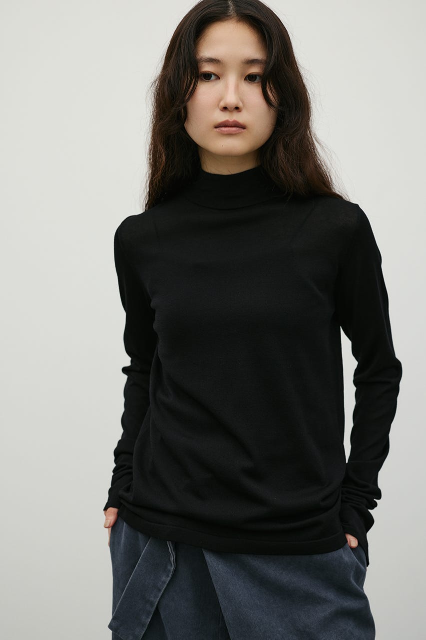 マシンウォッシャブルバックストリングニット BLK FREE