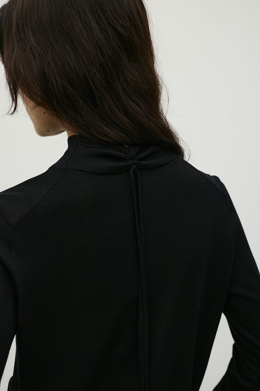 マシンウォッシャブルバックストリングニット BLK FREE