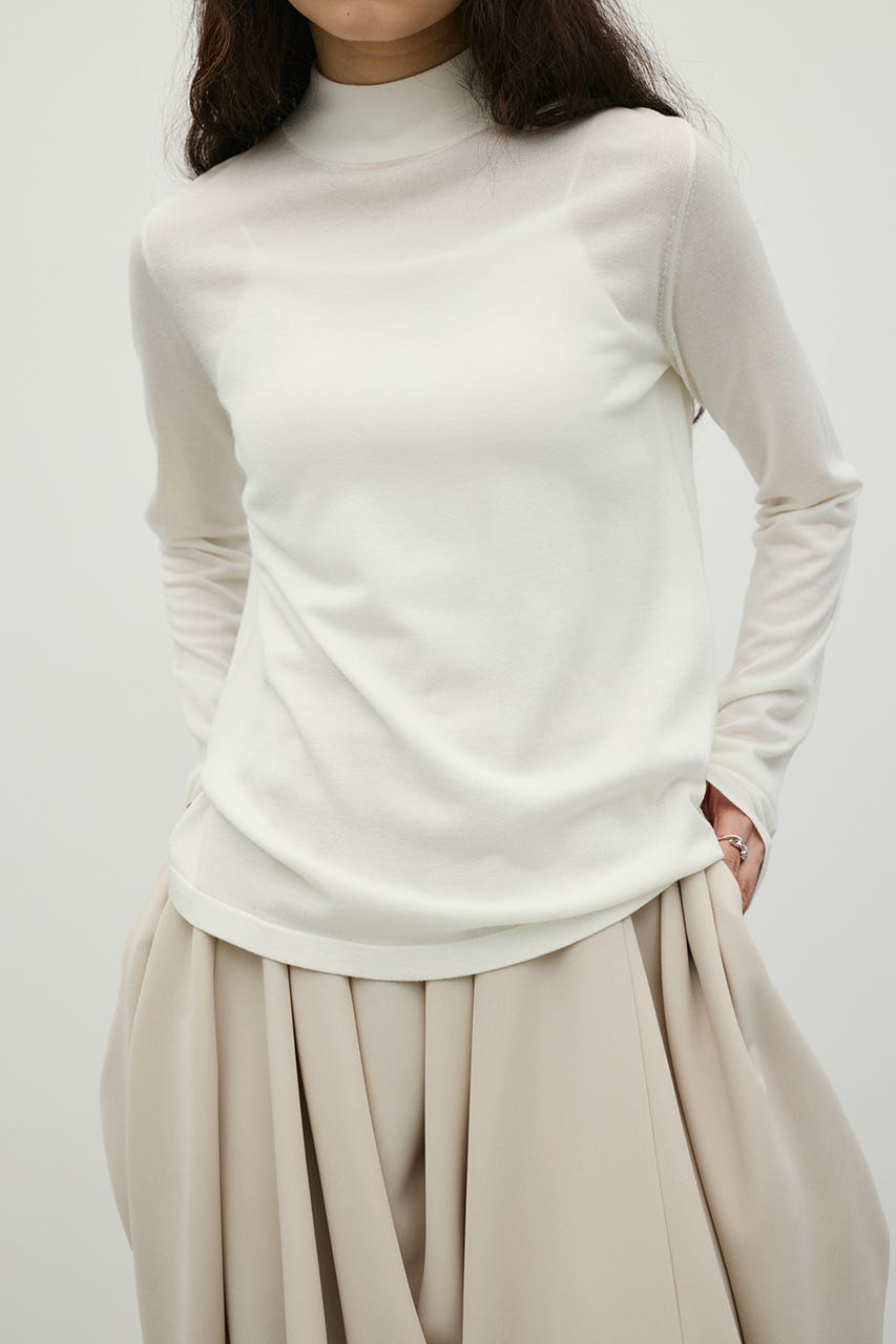マシンウォッシャブルバックストリングニット WHT FREE