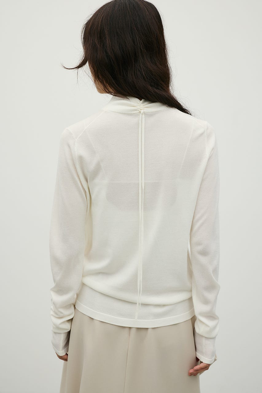マシンウォッシャブルバックストリングニット WHT FREE