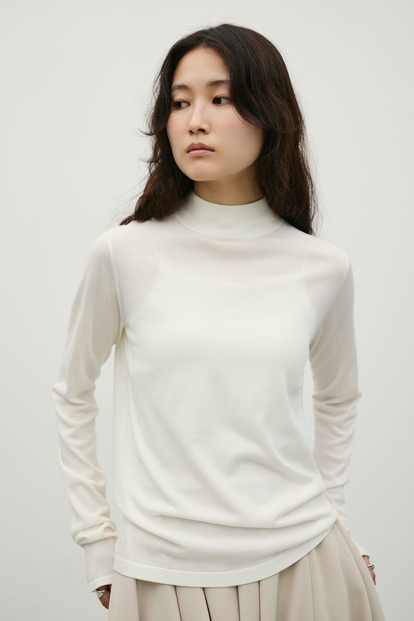マシンウォッシャブルバックストリングニット WHT FREE