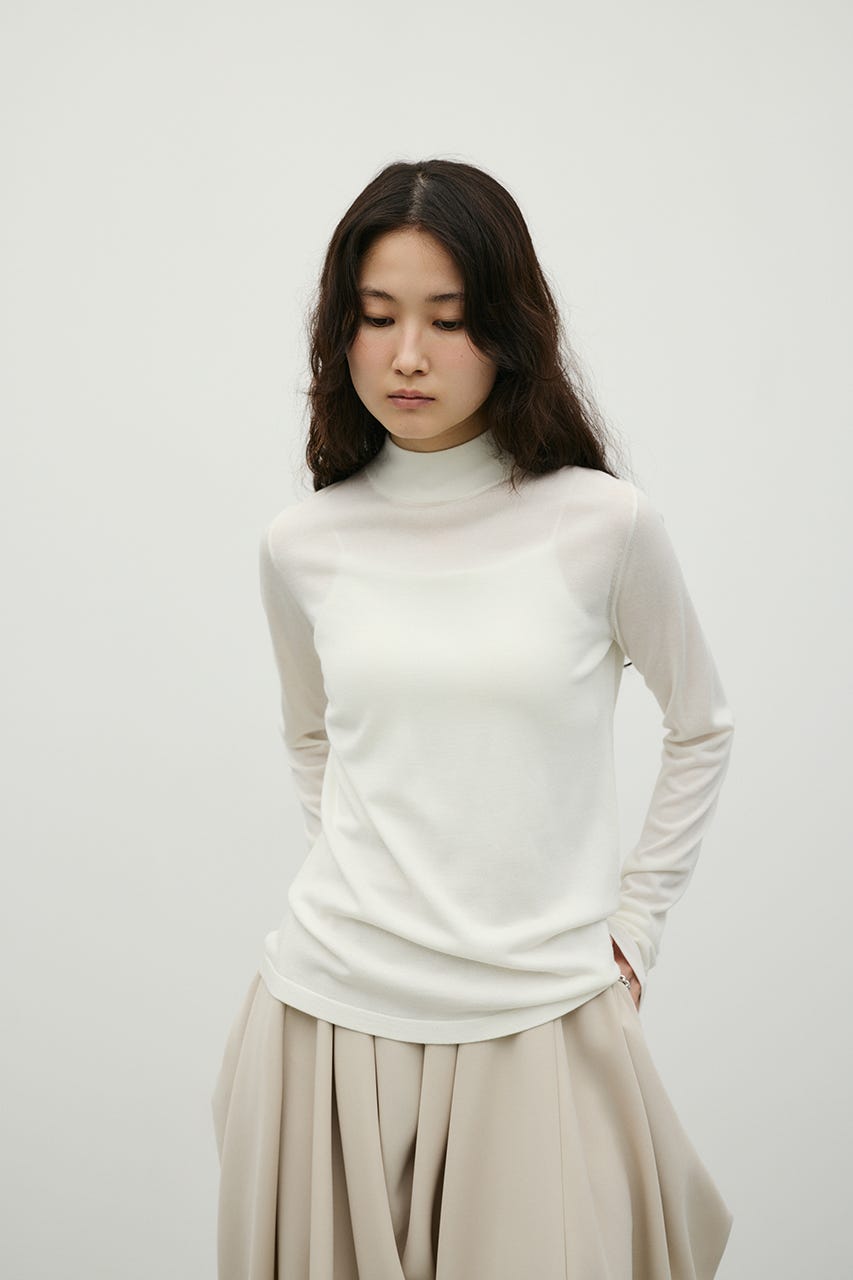 マシンウォッシャブルバックストリングニット WHT FREE