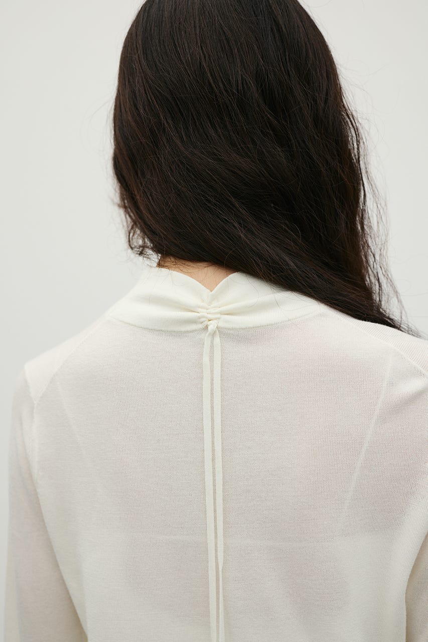 マシンウォッシャブルバックストリングニット WHT FREE