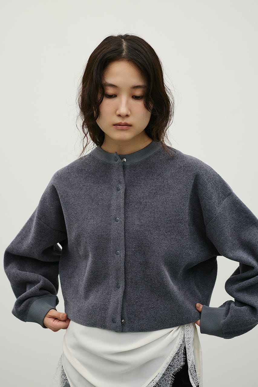 リバーシブルベロアカーディガン GRY FREE