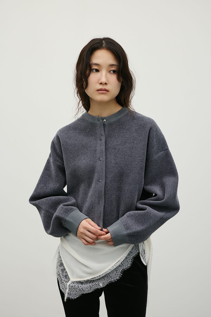 リバーシブルベロアカーディガン GRY FREE