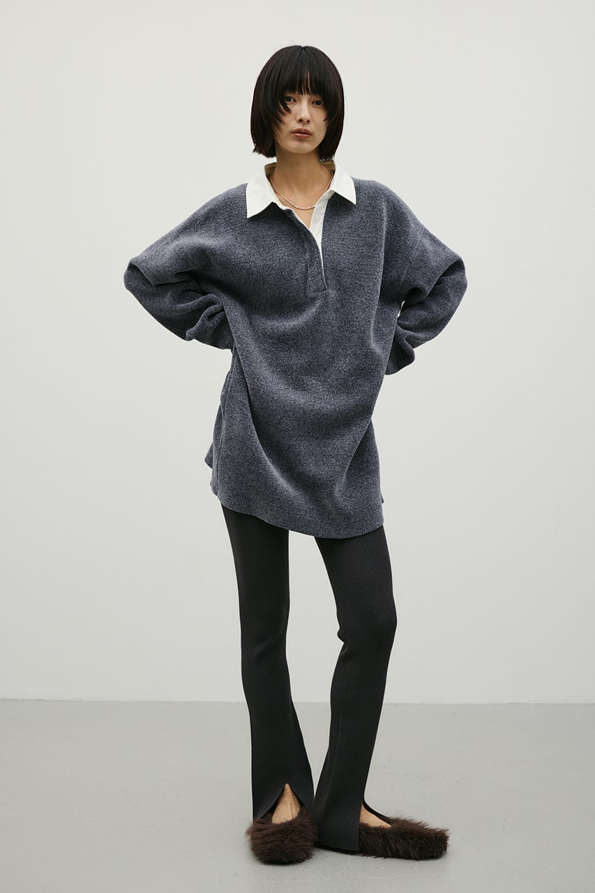 ラガーニットトップ GRY S