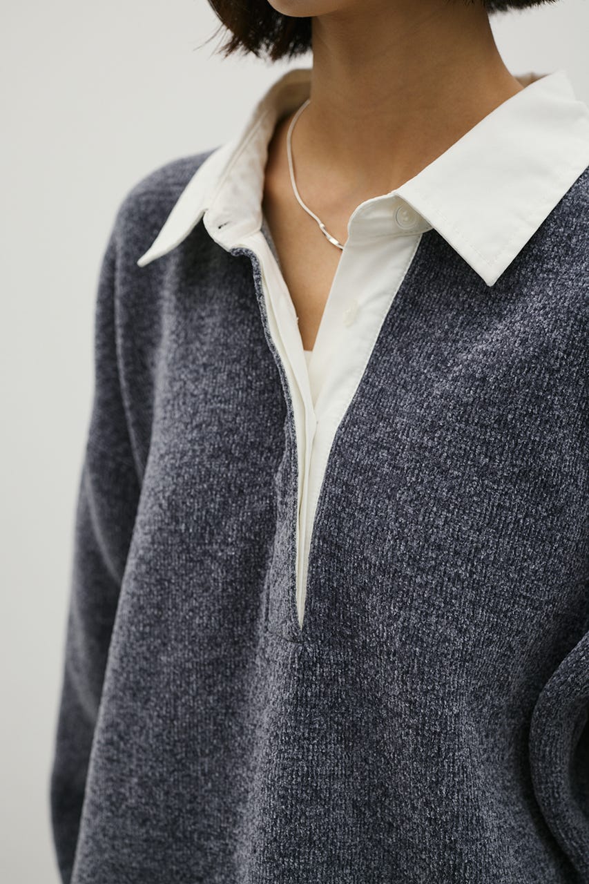 ラガーニットトップ GRY S