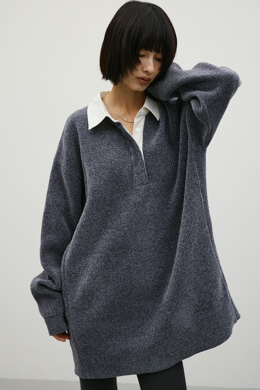 ラガーニットトップ GRY S
