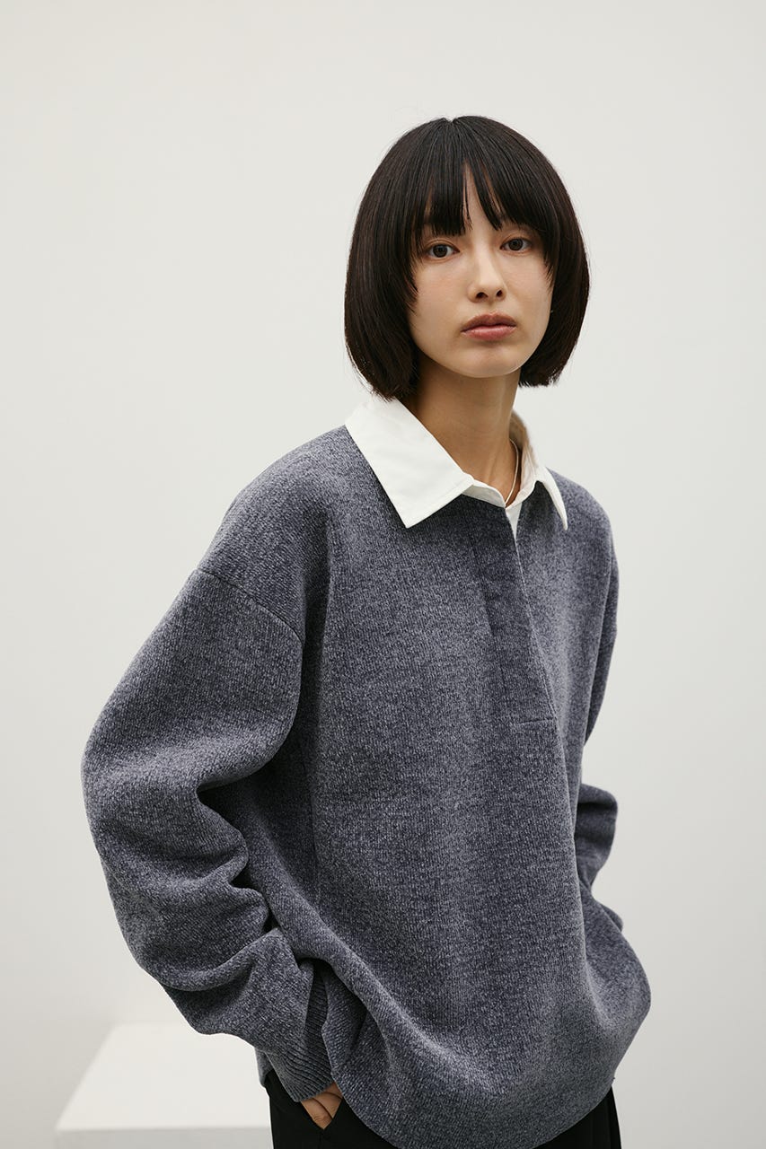ラガーニットトップ GRY S
