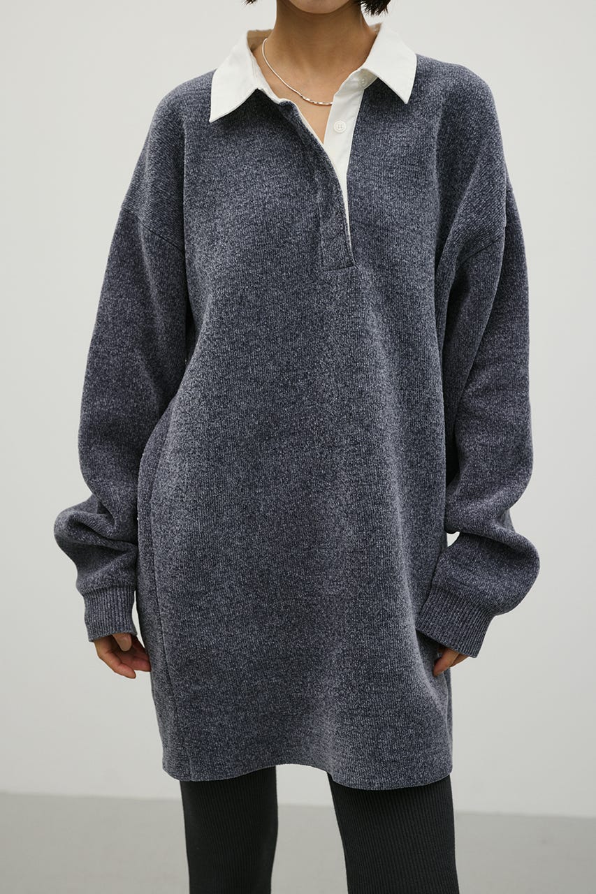 ラガーニットトップ GRY S