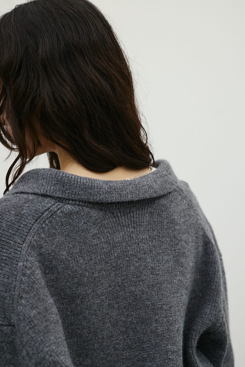 テーラーカラーニットトップ GRY FREE