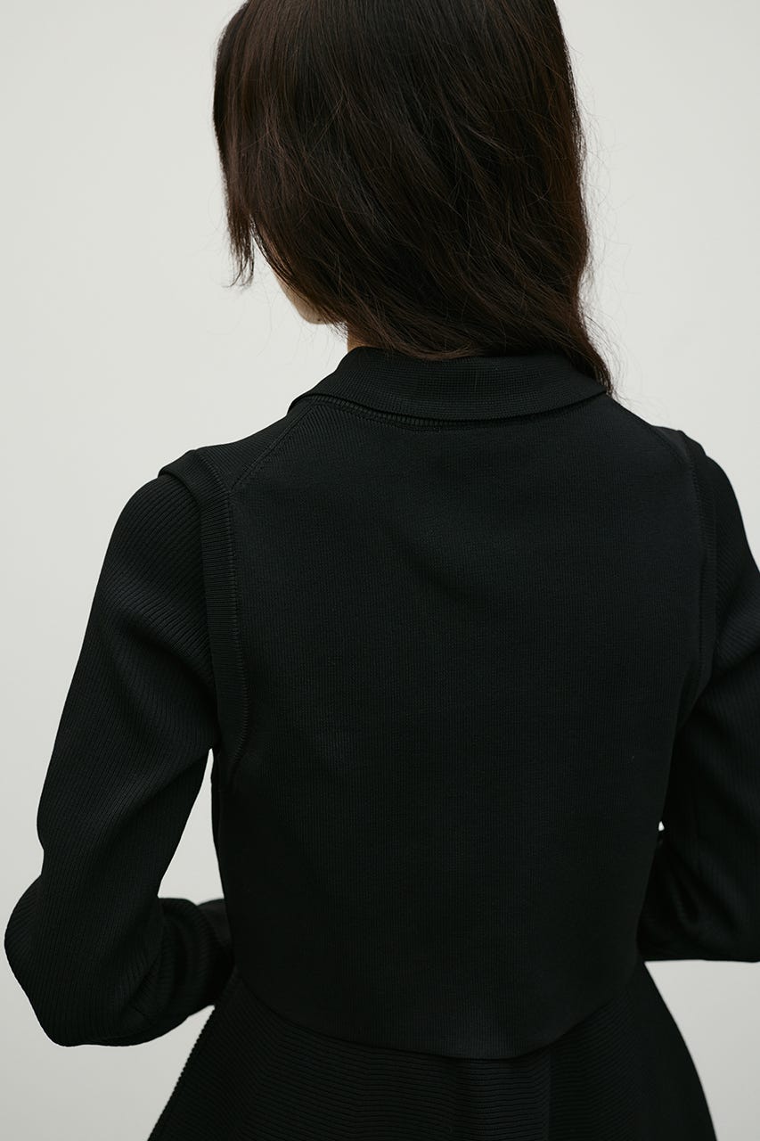 2ピースベストレイヤードワンピース BLK S