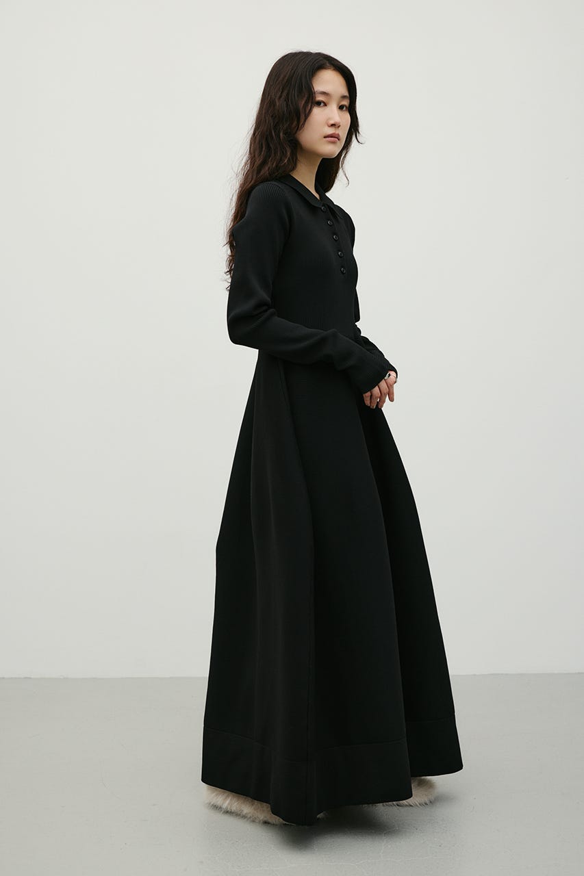 2ピースベストレイヤードワンピース BLK S