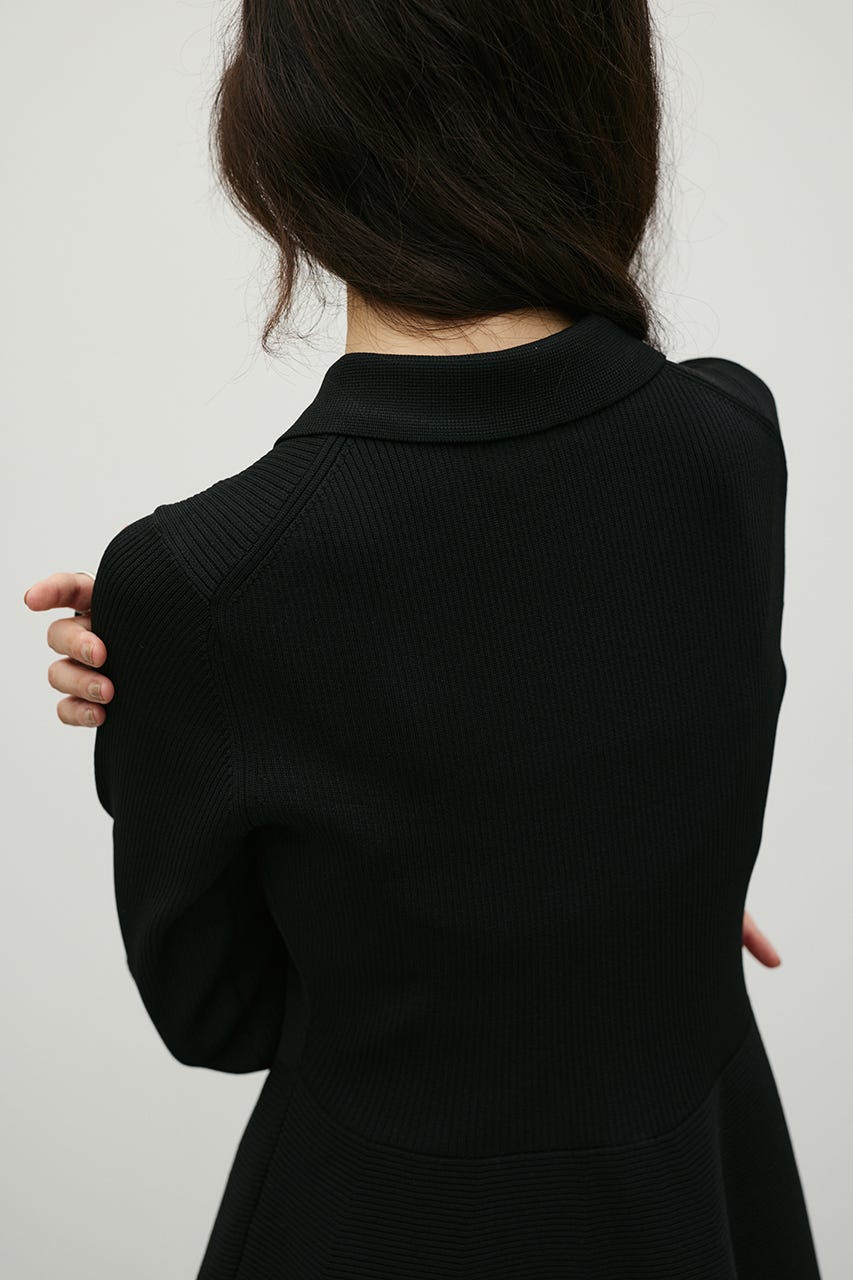 2ピースベストレイヤードワンピース BLK S