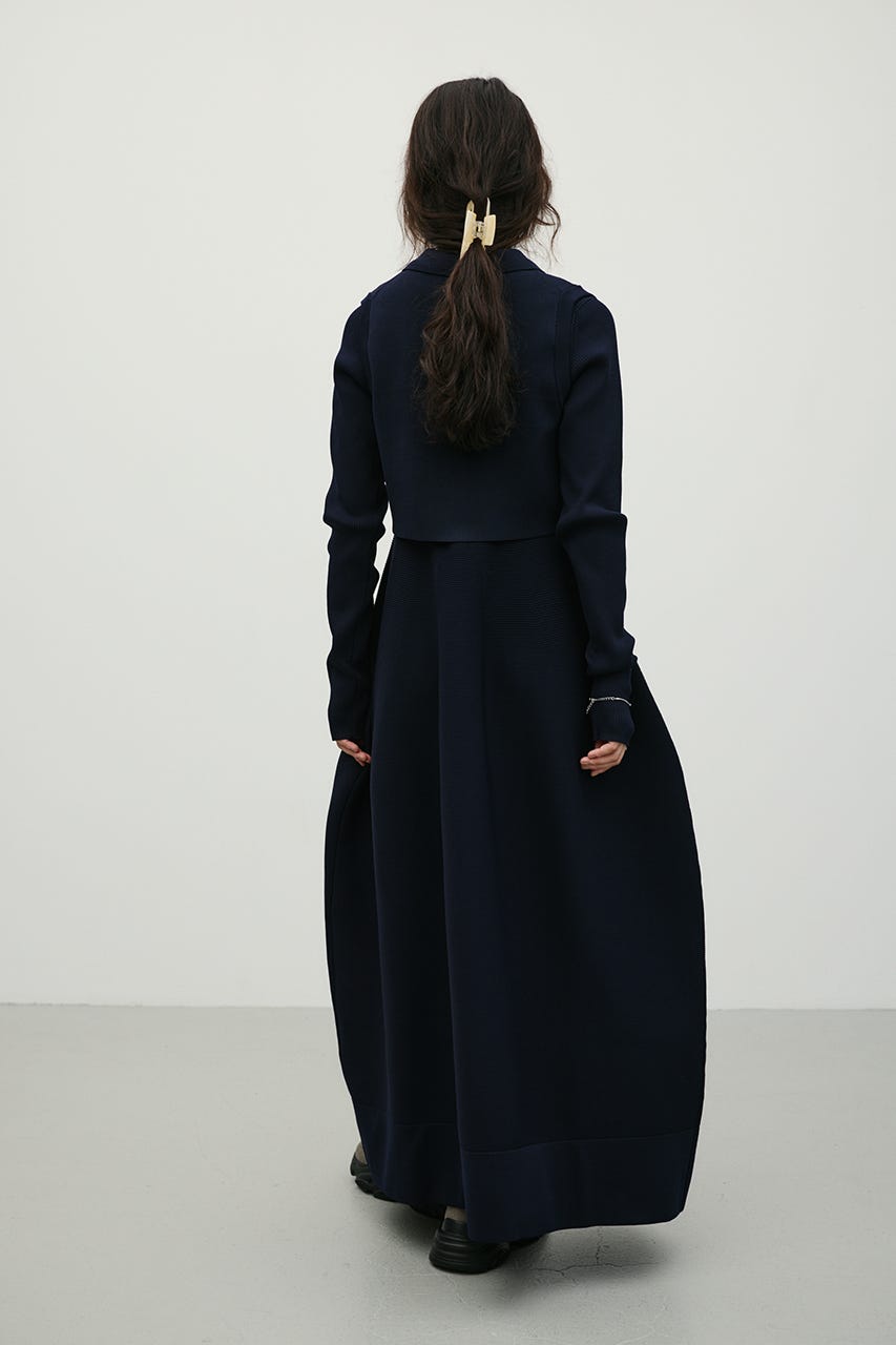 2ピースベストレイヤードワンピース NVY M