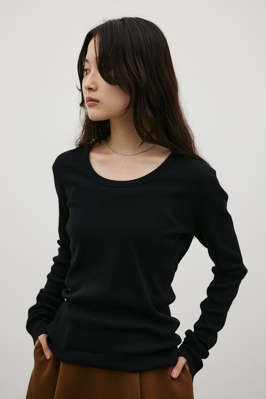 UネックロンT BLK FREE
