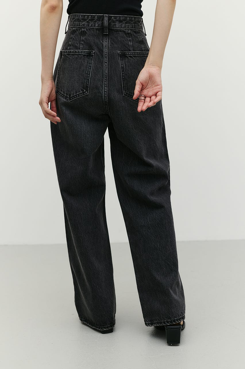 ワイドストレートデニム BLK M