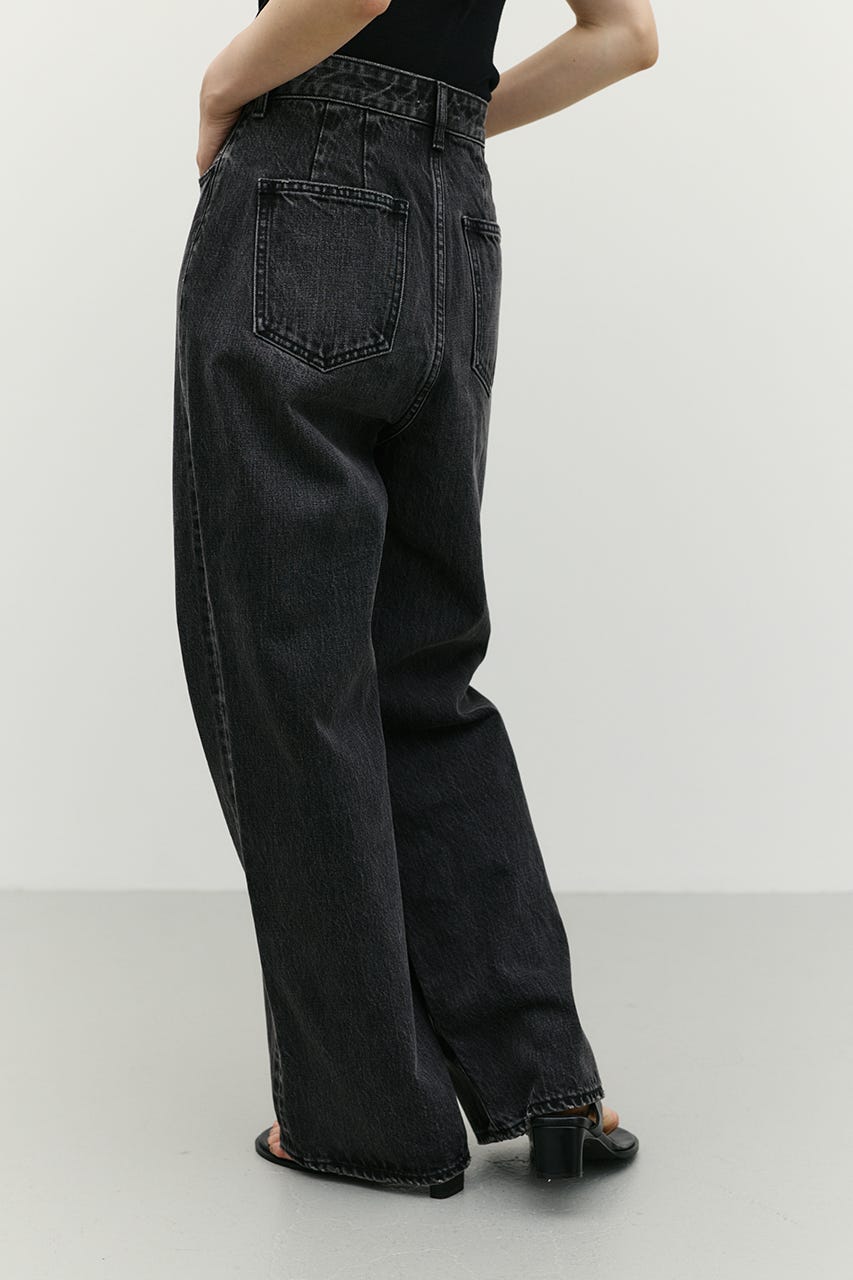 ワイドストレートデニム BLK M