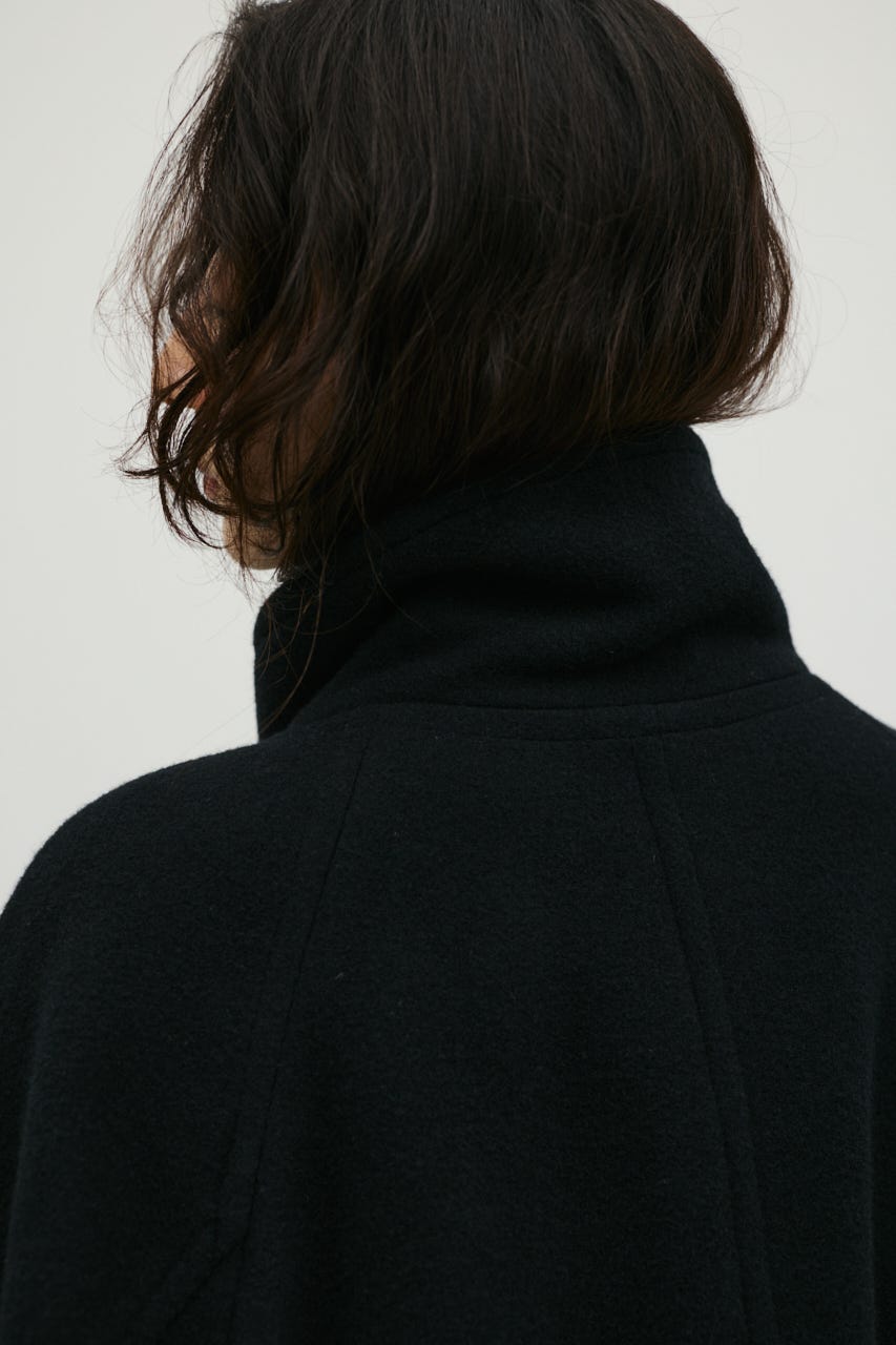 ウールZIPミディコート BLK FREE