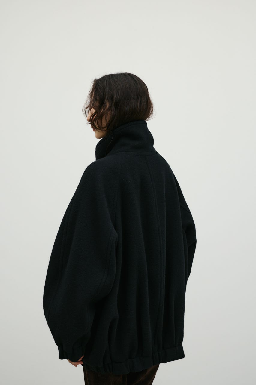 ウールZIPミディコート BLK FREE
