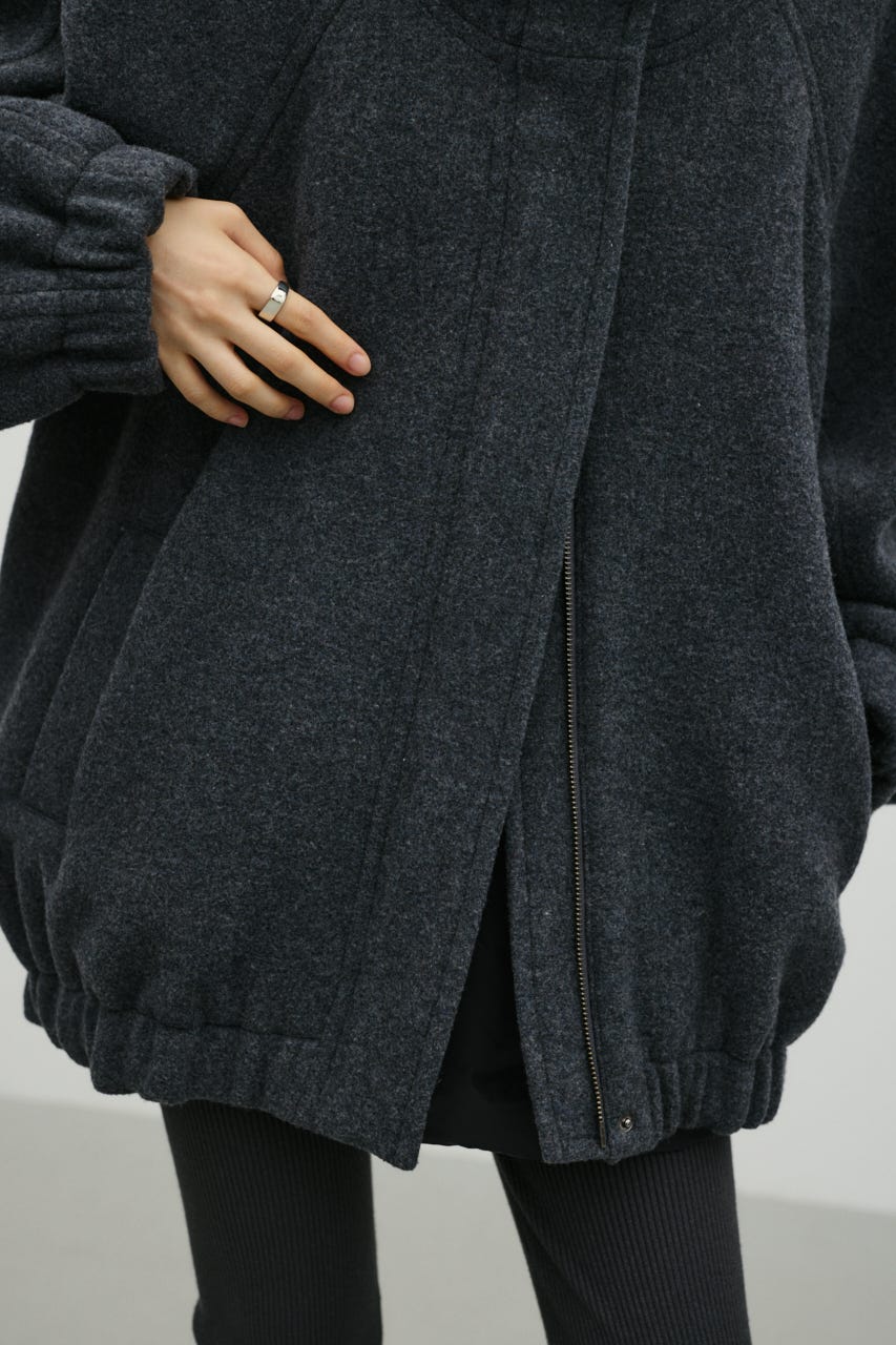 ウールZIPミディコート GRY FREE