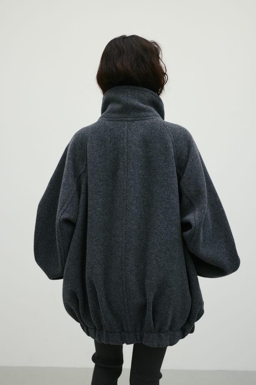 ウールZIPミディコート GRY FREE