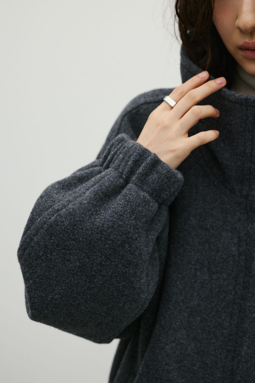 ウールZIPミディコート GRY FREE