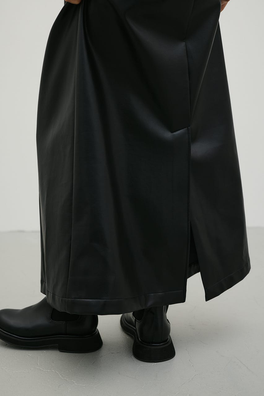 フェイクレザーキャミワンピース BLK FREE