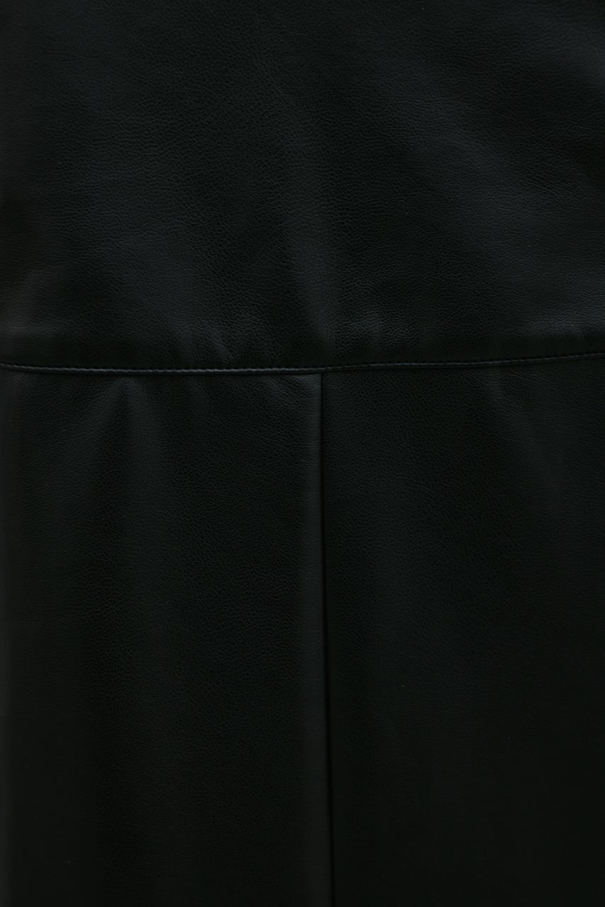 フェイクレザーキャミワンピース BLK FREE