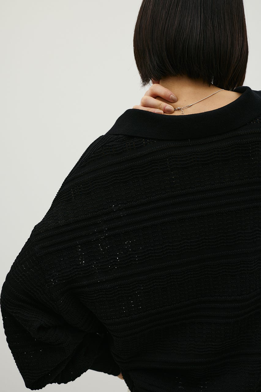 スカシボーダーラガーニット BLK FREE