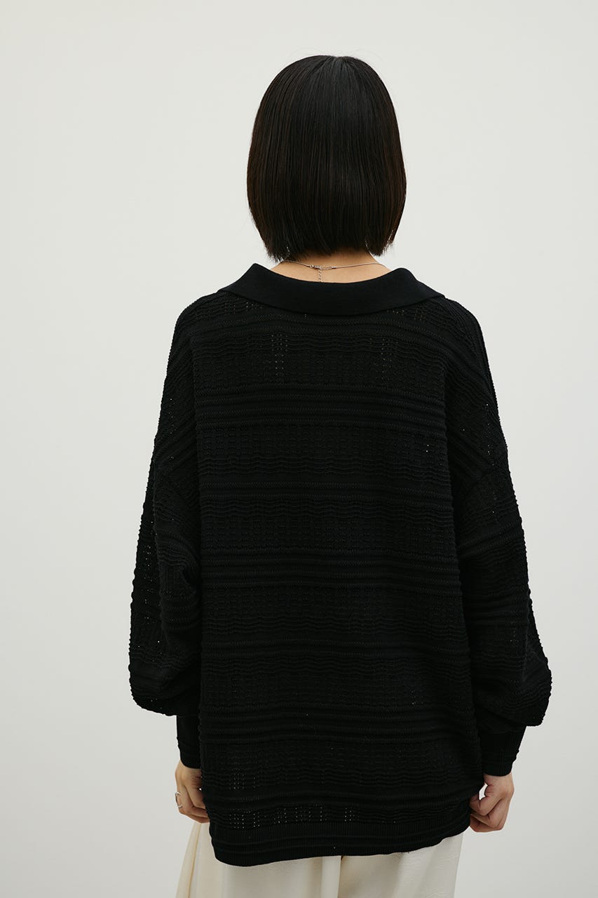 スカシボーダーラガーニット BLK FREE