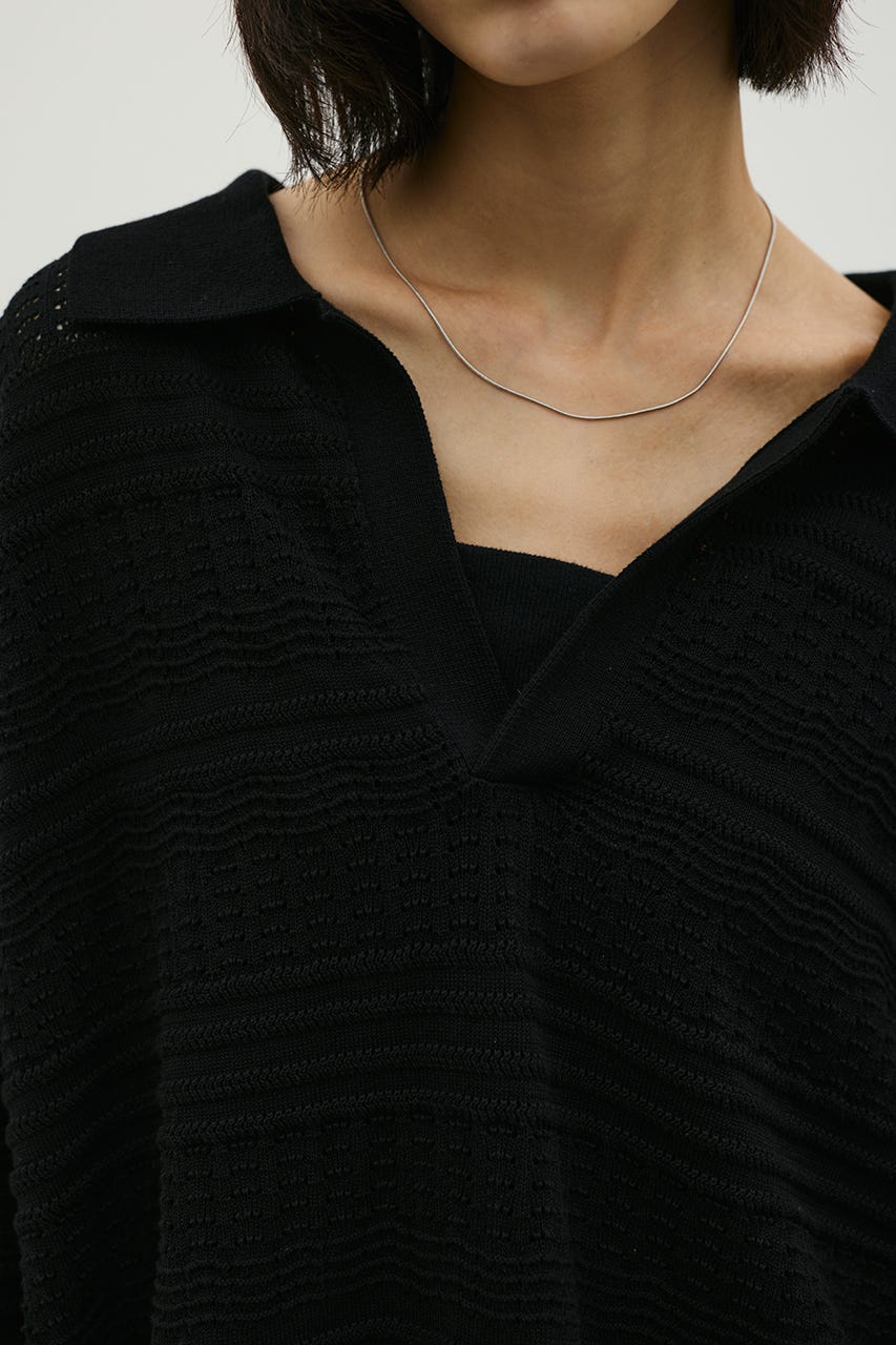 スカシボーダーラガーニット BLK FREE