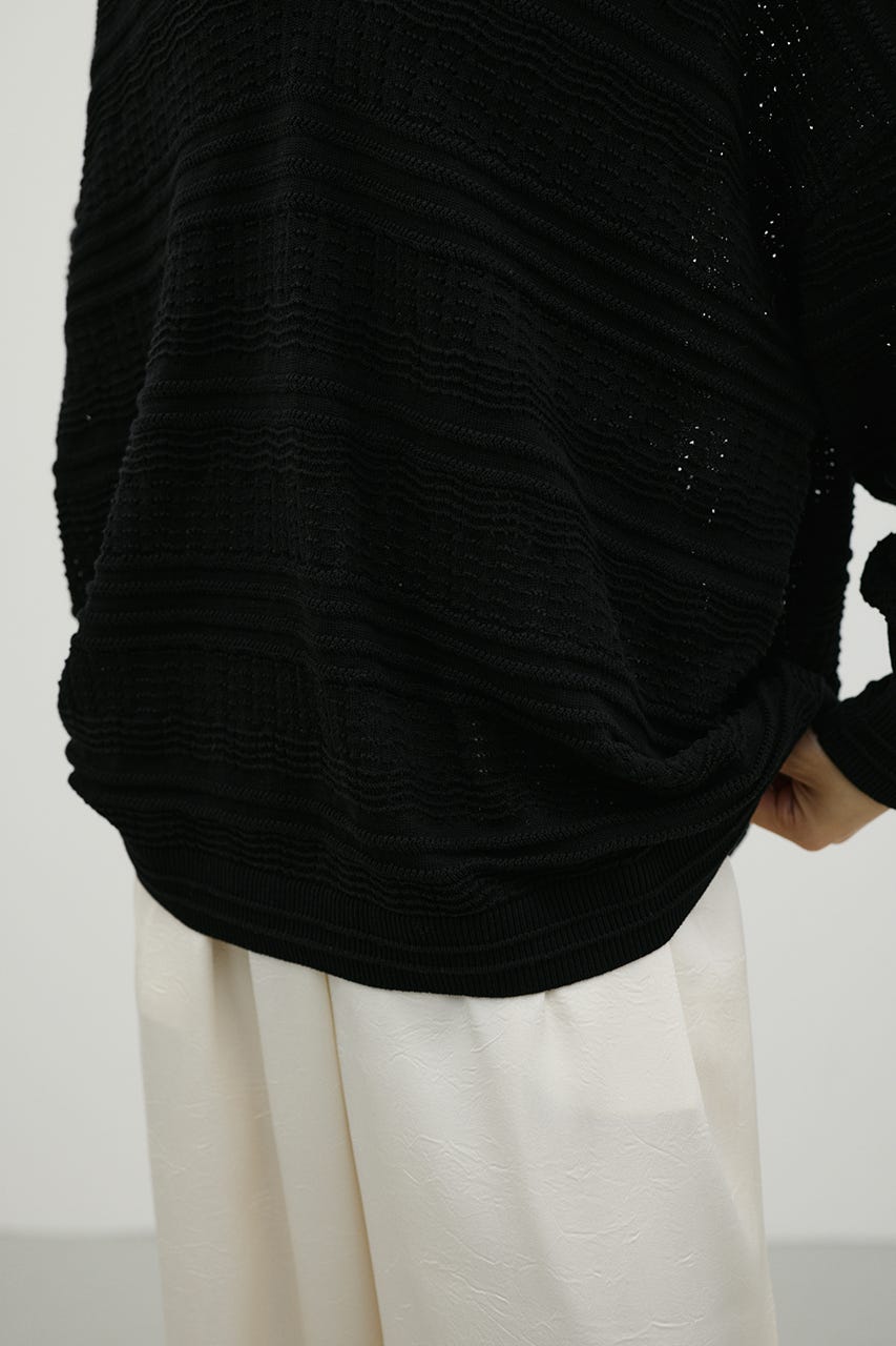 スカシボーダーラガーニット BLK FREE