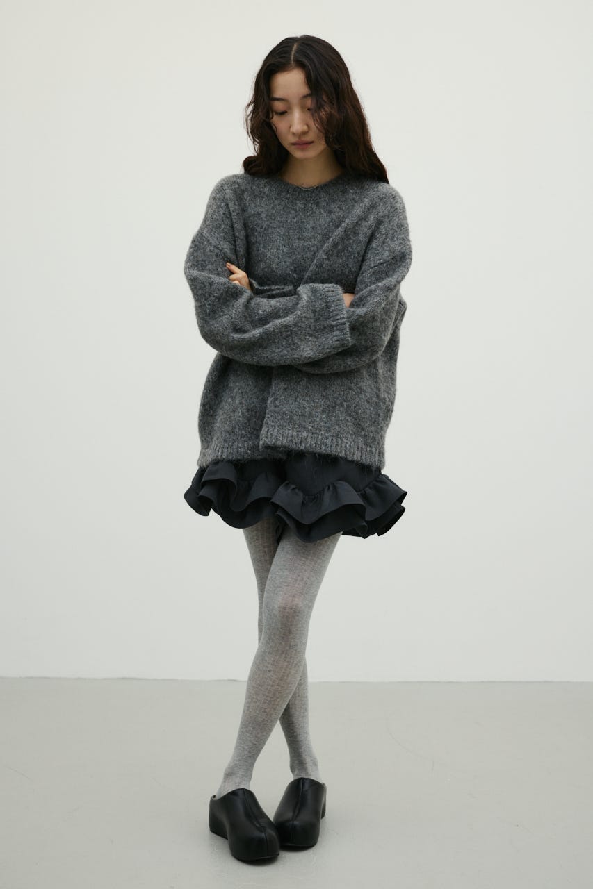 シャギールーズニットトップ GRY FREE