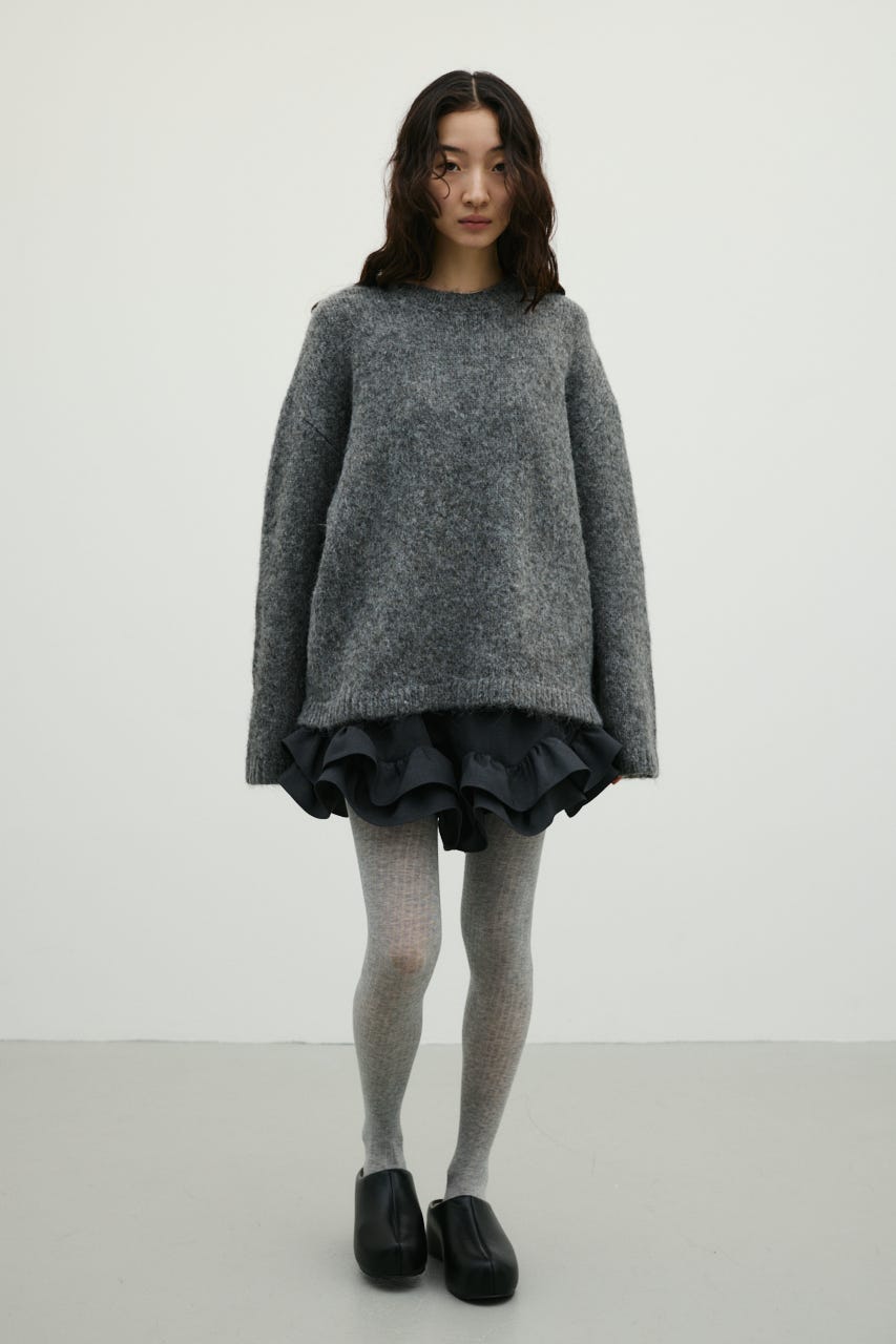 シャギールーズニットトップ GRY FREE