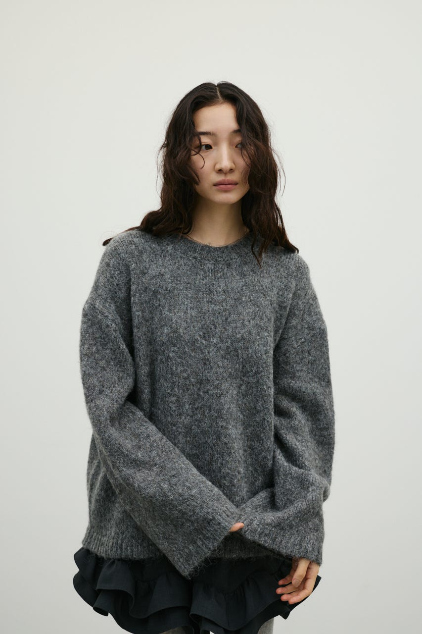 シャギールーズニットトップ GRY FREE