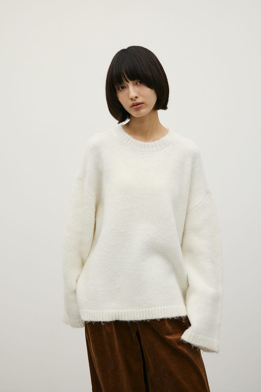 シャギールーズニットトップ WHT FREE