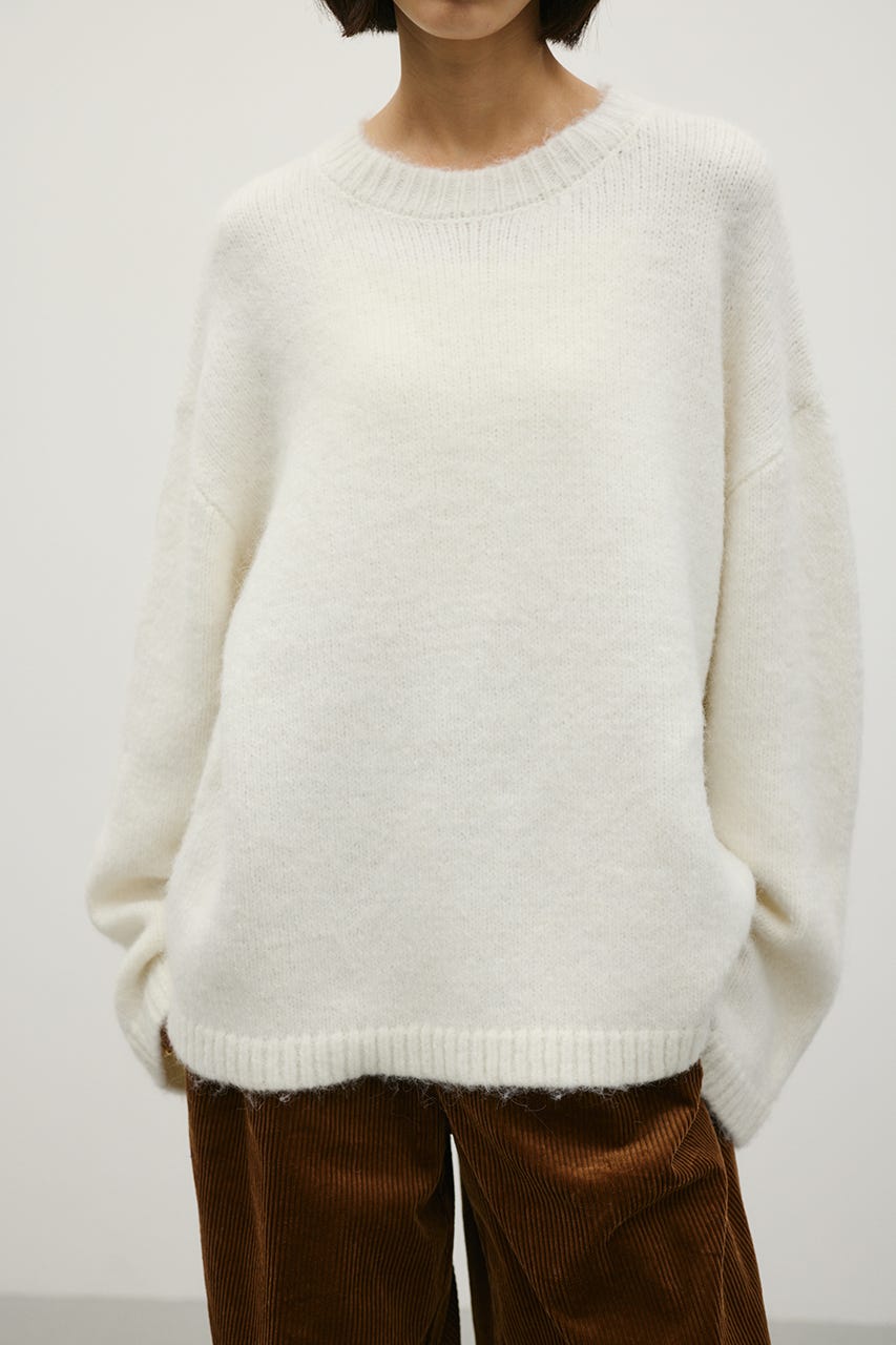 シャギールーズニットトップ WHT FREE