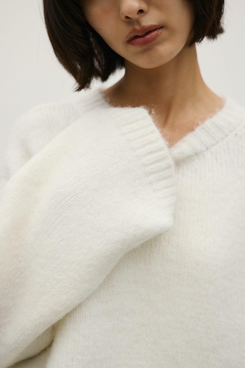 シャギールーズニットトップ WHT FREE