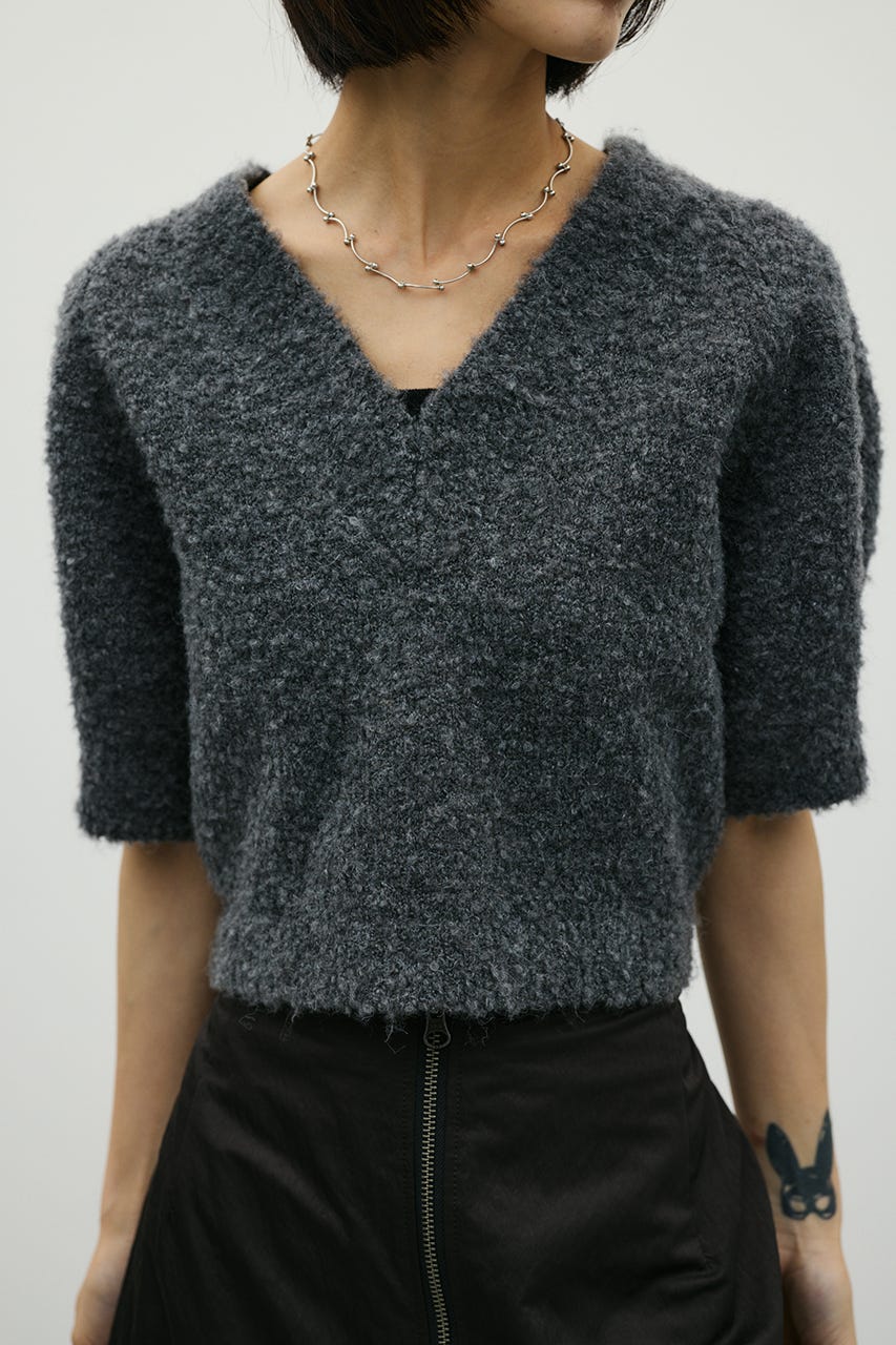 ブークレーショートニット C.GRY FREE