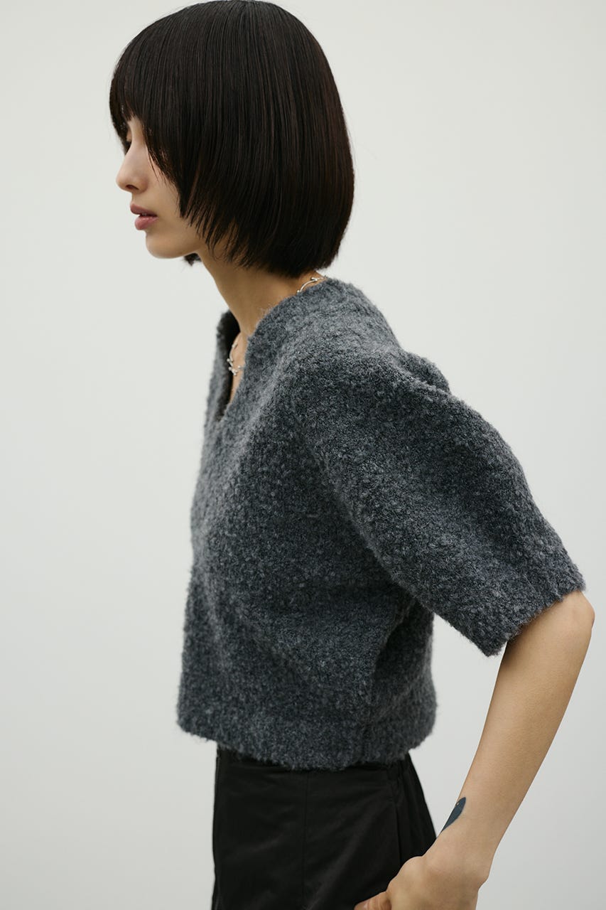 ブークレーショートニット C.GRY FREE