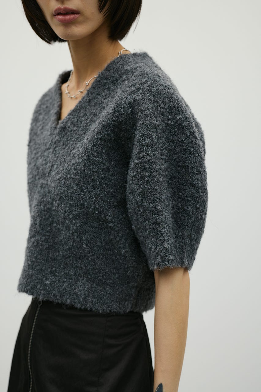 ブークレーショートニット C.GRY FREE
