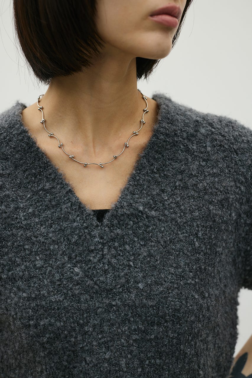 ブークレーショートニット C.GRY FREE