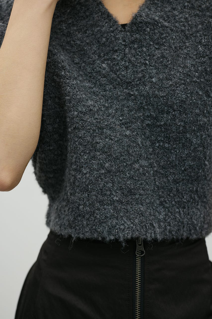 ブークレーショートニット C.GRY FREE