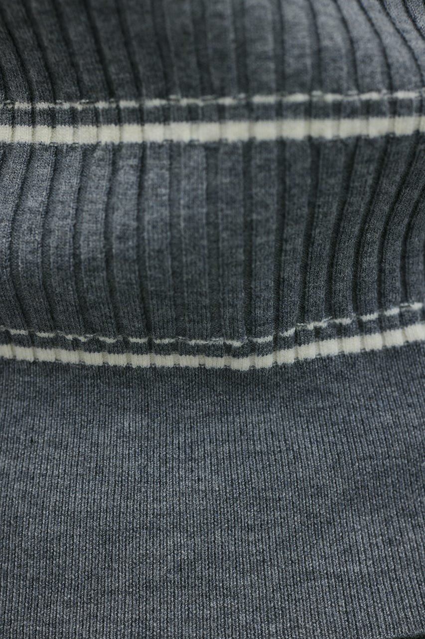 ボーダーニットポロ GRY FREE